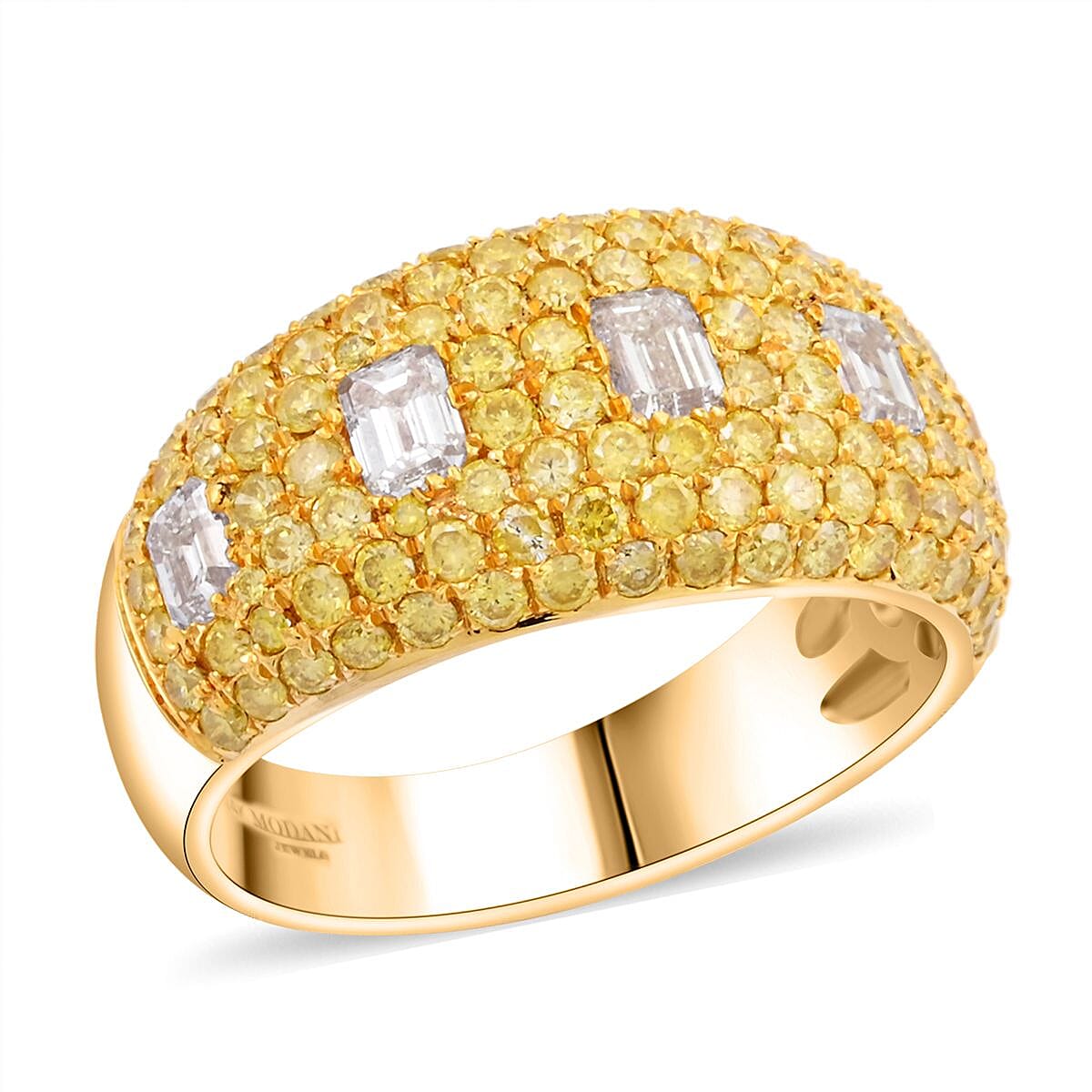 Steve's Pick Modani Closeout 14K Yellow Gold Natural Yellow Diamond Ring (Size 10.0) (5.60 g) 2.00 ctw