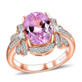 Premium Martha Rocha Kunzite, Moissanite Ring in 18K Vermeil RG Over Sterling Silver (Size 10.0) 4.50 ctw - Sticky add to cart bar