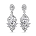 D'Joy Moissanite 3.00 ctw Lotus Earrings in Rhodium Over Sterling Silver - Sticky add to cart bar