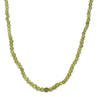 Peridot Beaded 62.00 ctw Necklace 20 Inches in Rhodium Over Sterling Silver