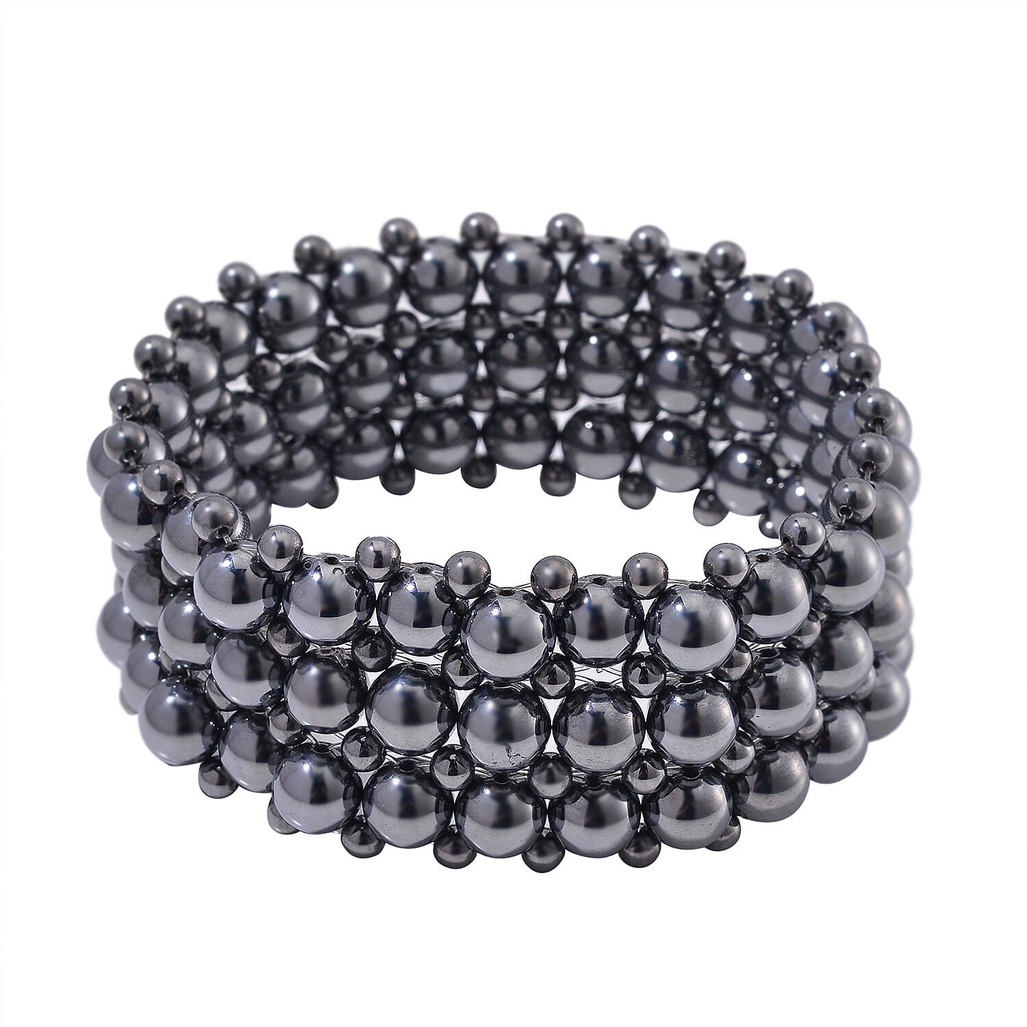 Terahertz 308.00 ctw Beaded Stretch Bracelet 8-8.5 Inches
