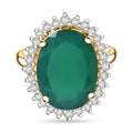 Verde Onyx and White Zircon 8.75 ctw Forest Bloom Ring in Vermeil Yellow Gold Over Sterling Silver (Size 10.0) - Sticky add to cart bar