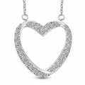 Luxuriant Lab Grown Diamond Heart Necklace (18-20 Inches) in Platinum Over Sterling Silver 0.50 ctw - Sticky add to cart bar