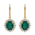 Verde Onyx and White Zircon 6.15 ctw Forest Bloom Earrings in Vermeil Yellow Gold Over Sterling Silver - Sticky add to cart bar
