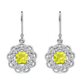 Simulated Peridot and Simulated Diamond Earrings in Silvertone 3.35 ctw - Sticky add to cart bar