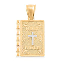 10K Yellow and White Gold Bible Charm Pendant without Chain 1.30 Grams - Sticky add to cart bar
