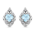 Blue Topaz and Simulated Diamond 3.35 ctw Earrings in Sterling Silver - Sticky add to cart bar