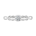 Simulated Diamond Love Knot Brooch in Sterling Silver - Sticky add to cart bar