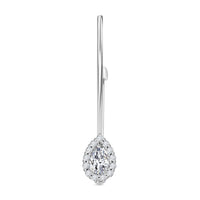 Simulated Diamond Teardrop Brooch in Sterling Silver
