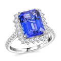 Certified & Appraised Rhapsody AAAA Tanzanite and E-F VS Diamond 7.50 ctw Ring in 950 Platinum 7.22 Grams - Sticky add to cart bar