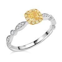 Modani Natural Yellow and White Diamond 0.50 ctw Ring in 18K White and Rose Gold (Size 10.0)