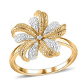 Karis White Diamond Accent Floral Ring in Platinum Bond and 18K YG Plated (Size 10.0) - Sticky add to cart bar