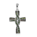 Green Diamond (IR) Cross Pendant in Rhodium Over Sterling Silver 0.50 ctw - Sticky add to cart bar