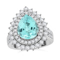 Chairman’s Vault Certified & Appraised Rhapsody 950 Platinum AAAA Paraiba Tourmaline, Diamond (E-F, VS) (1.74 cts) Ring (Size 7.0) (14.45 g) 5.40 ctw - Sticky add to cart bar