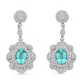 Chairman Vault Collection Certified & Appraised Rhapsody AAAA Paraiba Tourmaline and E-F VS Diamond 5.51 ctw Earrings in 950 Platinum 15.80 Grams - Sticky add to cart bar