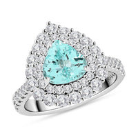 Chairman’s Vault Certified & Appraised Rhapsody AAAA Paraiba Tourmaline and E-F VS Diamond 2.90 ctw Ring in 950 Platinum (Size 7.0) 9.75 Grams