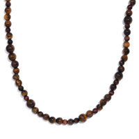 Karis Tigers Eye Beaded 153.00 ctw Necklace 20 Inches in Platinum Bond