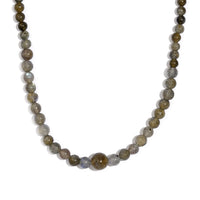 Karis Malagasy Labradorite Beaded 167.00 ctw Necklace 20 Inches in Platinum Bond