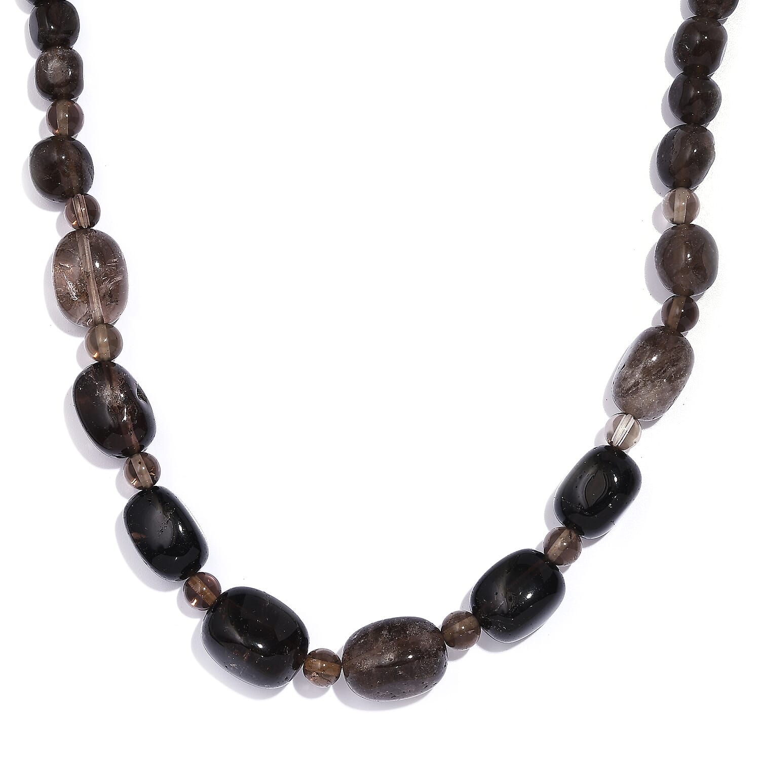Brazilian Smoky Quartz 350.00 ctw Necklace 20 Inches in Stainless Steel