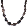 Brazilian Smoky Quartz 350.00 ctw Necklace 20 Inches in Stainless Steel - Sticky add to cart bar