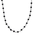 Black Agate 48.65 ctw Necklace 20 Inches in Stainless Steel - Sticky add to cart bar