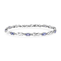 Tanzanite Infinity Bracelet in Rhodium Over Sterling Silver (7.25 In) 1.85 ctw - Sticky add to cart bar