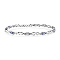 Tanzanite Infinity Bracelet in Rhodium Over Sterling Silver (7.25 In) 1.85 ctw