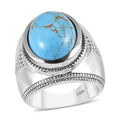 Mojave Blue Turquoise Ring in Stainless Steel (Size 10.0) 9.40 ctw - Sticky add to cart bar