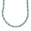 Doorbuster Larimar and Betroka Blue Apatite 39.15 ctw Necklace in Rhodium Over Sterling Silver 18 Inches - Sticky add to cart bar