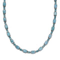 Larimar and Betroka Blue Apatite 38.85 ctw Turtle Necklace in Rhodium Over Sterling Silver 18 Inches - Sticky add to cart bar