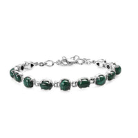 African Malachite 17.15 ctw Bracelet in Stainless Ste (6.50 In)