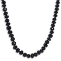 Thai Black Spinel Beaded 252.00 ctw Necklace 20 Inches in Stainless Steel - Sticky add to cart bar