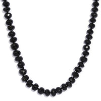 Thai Black Spinel Beaded 252.00 ctw Necklace 20 Inches in Stainless Steel