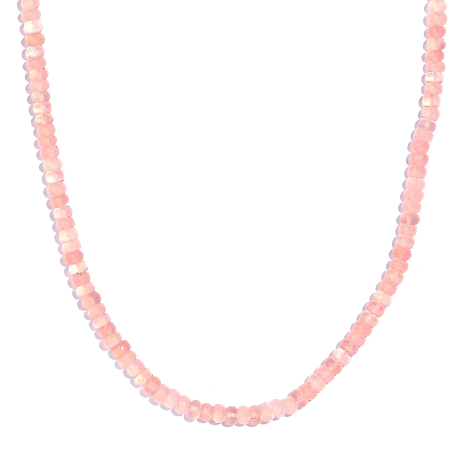 Enhanced Pink Chalcedony 97.00 ctw Necklace 18 Inches in Rhodium Over Sterling Silver
