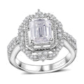 Moissanite (Oct 8x6mm) Ring in Rhodium Over Sterling Silver (Size 10.0) 2.15 ctw - Sticky add to cart bar