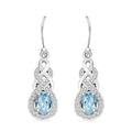 Blue Topaz and Simulated Diamond 1.75 ctw Infinity Knot Earrings in Sterling Silver - Sticky add to cart bar