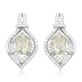 Simulated Prasiolite and Simulated Diamond 5.25 ctw Earrings in Silvertone - Sticky add to cart bar