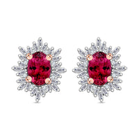 Iliana AAA Ouro Fino Rubellite and G-H SI Diamond 1.55 ctw Stud Earrings in 18K Rose Gold
