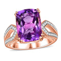 Moroccan Rose and White Zircon 7.00 ctw Art Deco Ring in 18K Vermeil Rose Gold Over Sterling Silver (Size 10.0) - Sticky add to cart bar