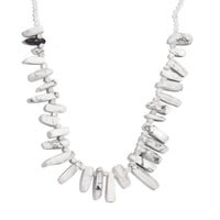 Rainbow Moonstone and White Howlite 256.00 ctw Necklace (20 Inches) in Platinum Bond