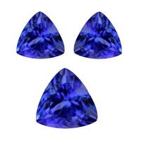 Certified & Appraised AAAA Tanzanite Set of 3 (Fancy Free Size) with Free Book 15.51 ctw