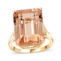 Luxoro 14K Rose Gold AAA Marropino Morganite Solitaire Ring (Size 10.0) 10.50 ctw