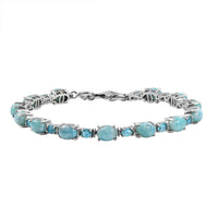 Doorbuster Larimar, Betroka Blue Apatite Bracelet in Rhodium Over Sterling Silver (7.25 In) 16.20 ctw