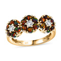 White Zircon and Lab Created Black Opal 0.80 ctw Ring in 14K YG Over Sterling Silver (Size 5.5) - Sticky add to cart bar