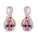 Martha Rocha Kunzite and Moissanite 1.80 ctw Infinity Earrings in 18K Vermeil Rose Gold Over Sterling Silver - Sticky add to cart bar