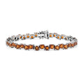 Brazilian Cherry Citrine 11.10 ctw Art Deco Bracelet in Rhodium Over Sterling Silver (7.25 In) - Sticky add to cart bar