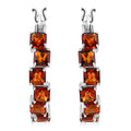 D'Joy Brazilian Cherry Citrine 4.90 ctw Art Deco Earrings in Rhodium Over Sterling Silver - Sticky add to cart bar