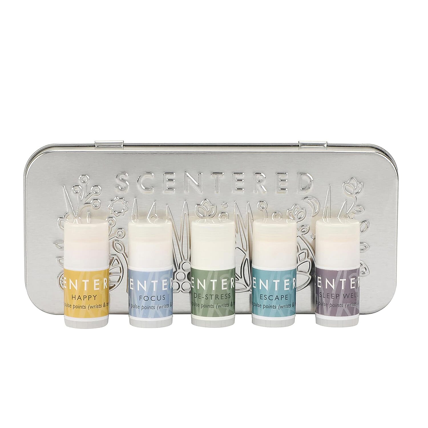 Scentered Aromatherapy Mini Balms in Gift TIn