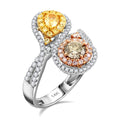 Modani Natural Yellow, White and Pink Diamond 1.50 ctw Ring in 14K White, Yellow and Rose Gold 5 Grams - Sticky add to cart bar