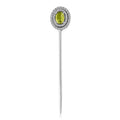 Simulated Peridot and Simulated Diamond 1.20 ctw Brooch in Sterling Silver - Sticky add to cart bar